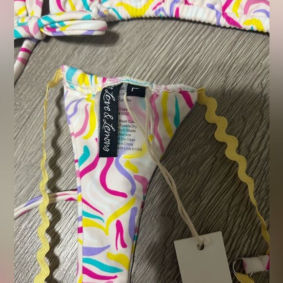 NWT FOR LOVE & LEMONS PALMER & NOAH 2PC BIKINI SWIMSUIT TOP & BOTTOM SIZE L - Picture 6 of 7